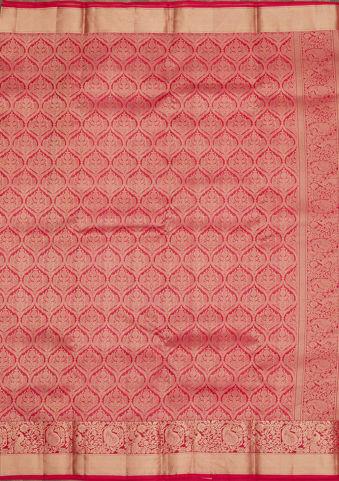 Rani Pink Zariwork Pure Silk Saree