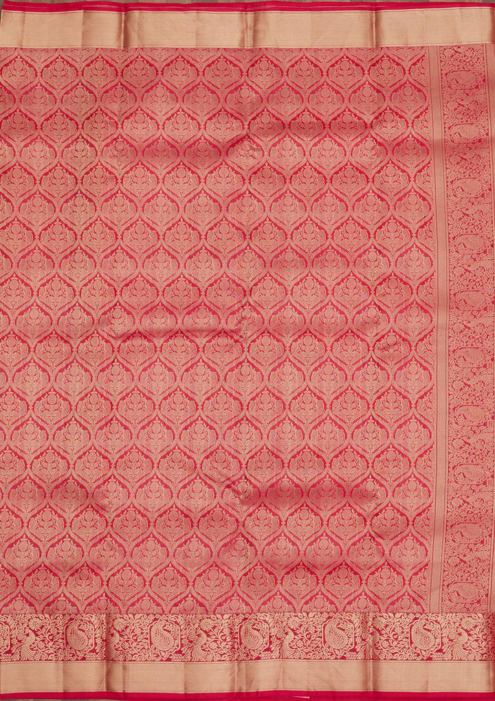 Rani Pink Zariwork Pure Silk Saree