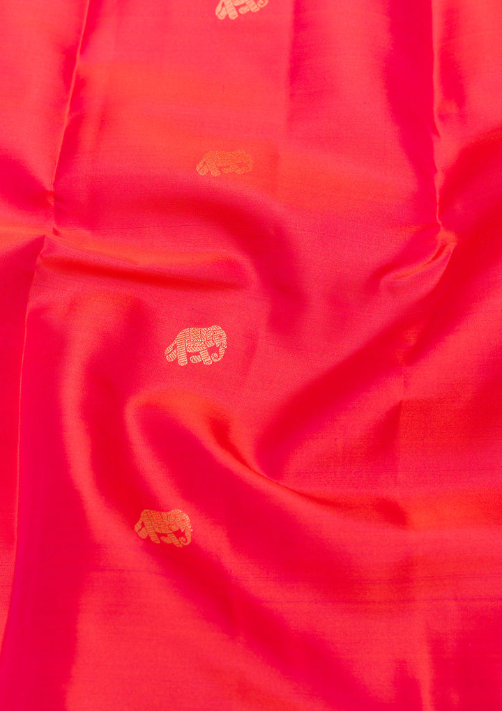 Rani Pink Zariwork Pure Silk Saree-Koskii