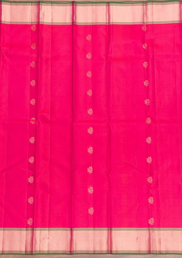 Rani Pink Zariwork Pure Silk Saree-Koskii
