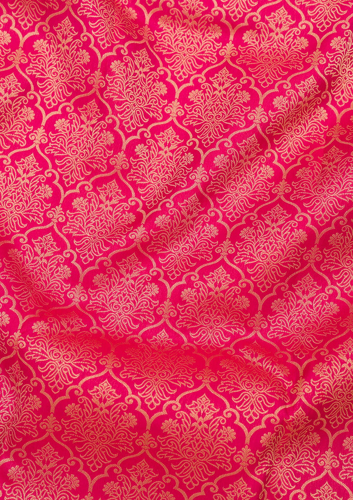 Rani Pink Zariwork Pure Silk Saree