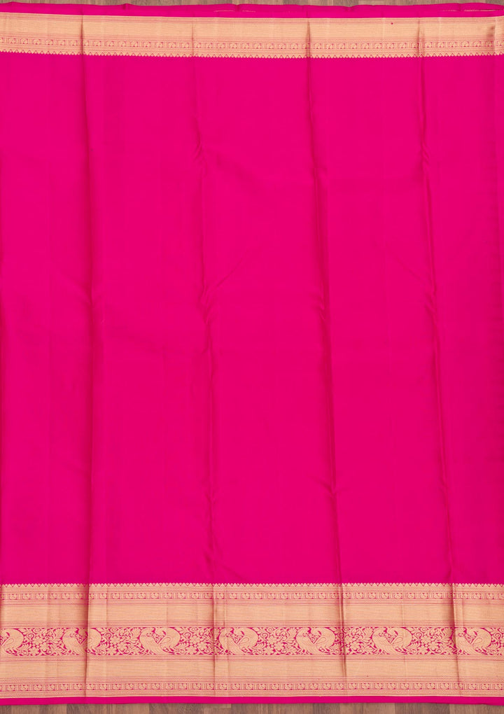 Rani Pink Zariwork Pure Silk Saree