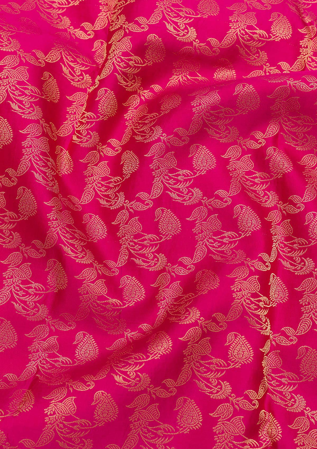 Rani Pink Zariwork Pure Silk Saree