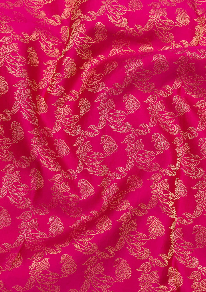 Rani Pink Zariwork Pure Silk Saree