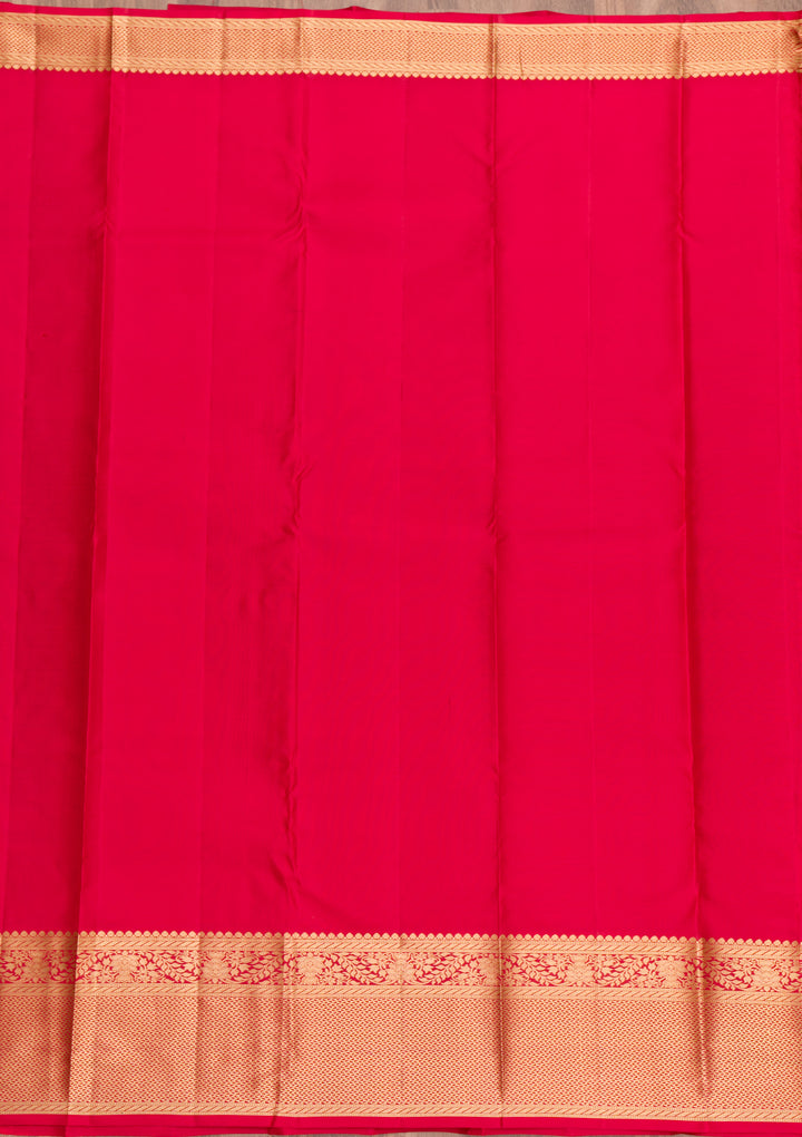 Rani Pink Zariwork Pure Silk Saree