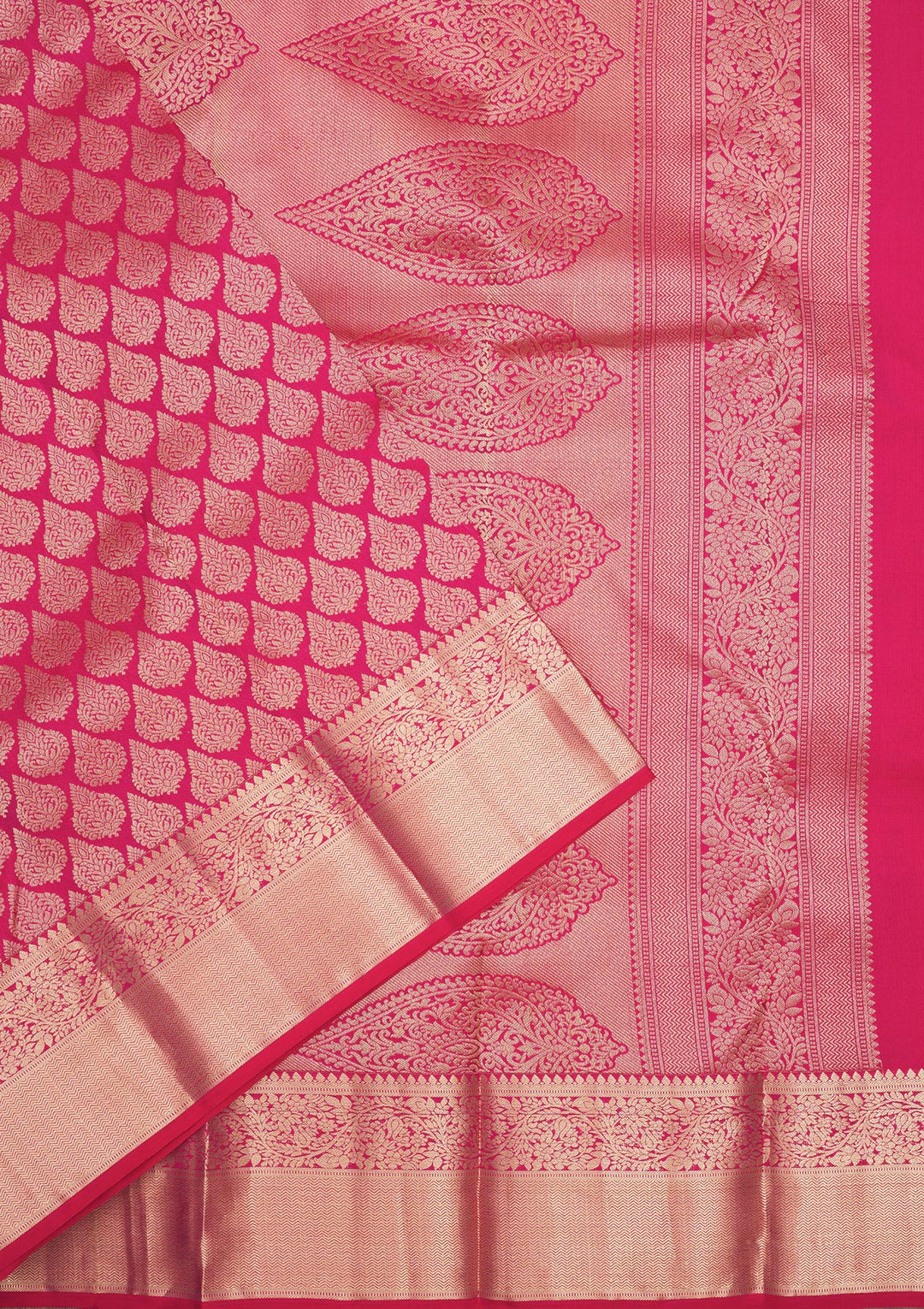 Rani Pink Zariwork Pure Silk Saree