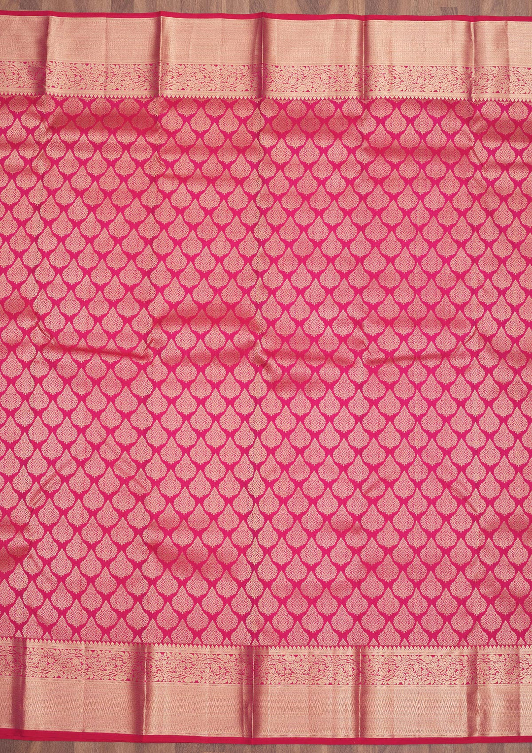 Rani Pink Zariwork Pure Silk Saree