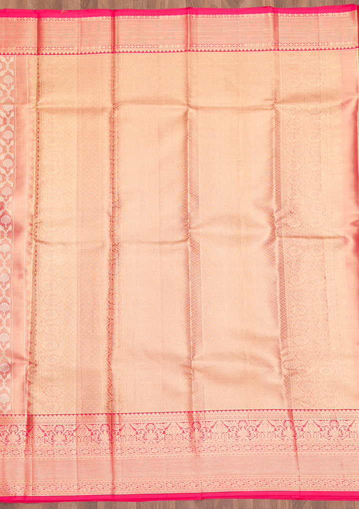Rani Pink Zariwork Kanjivaram Pure Silk Saree