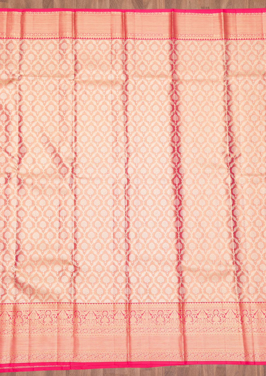 Rani Pink Zariwork Kanjivaram Pure Silk Saree