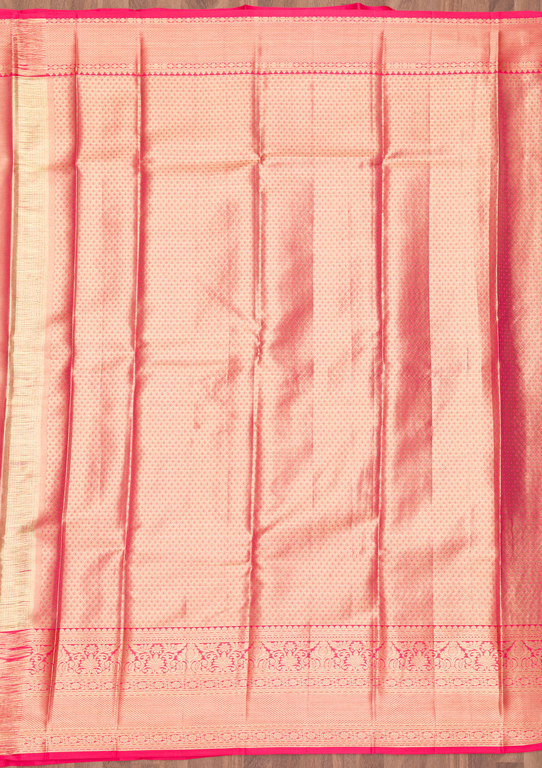 Rani Pink Zariwork Kanjivaram Pure Silk Saree