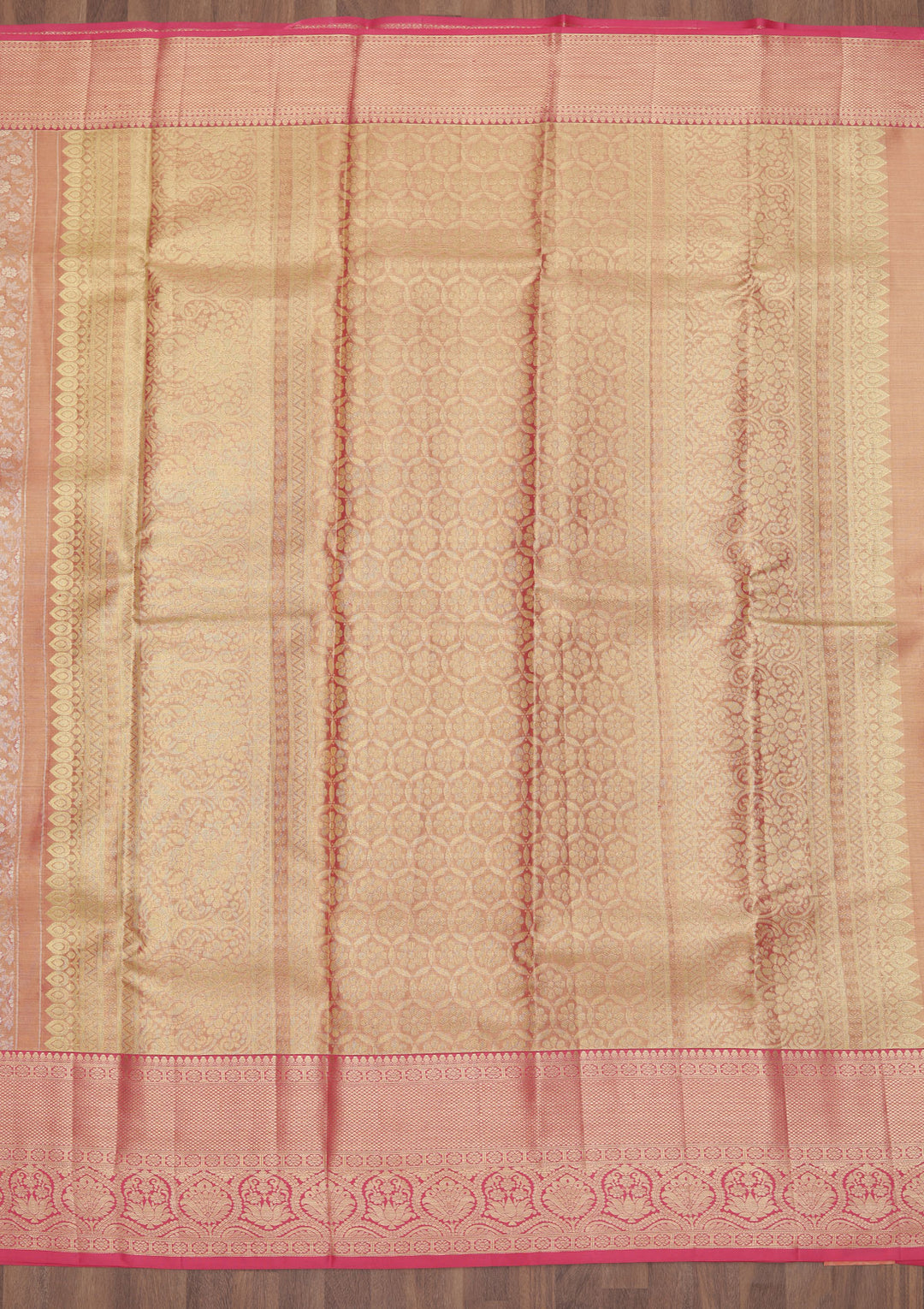Rani Pink Zariwork Kanjivaram Pure Silk Saree