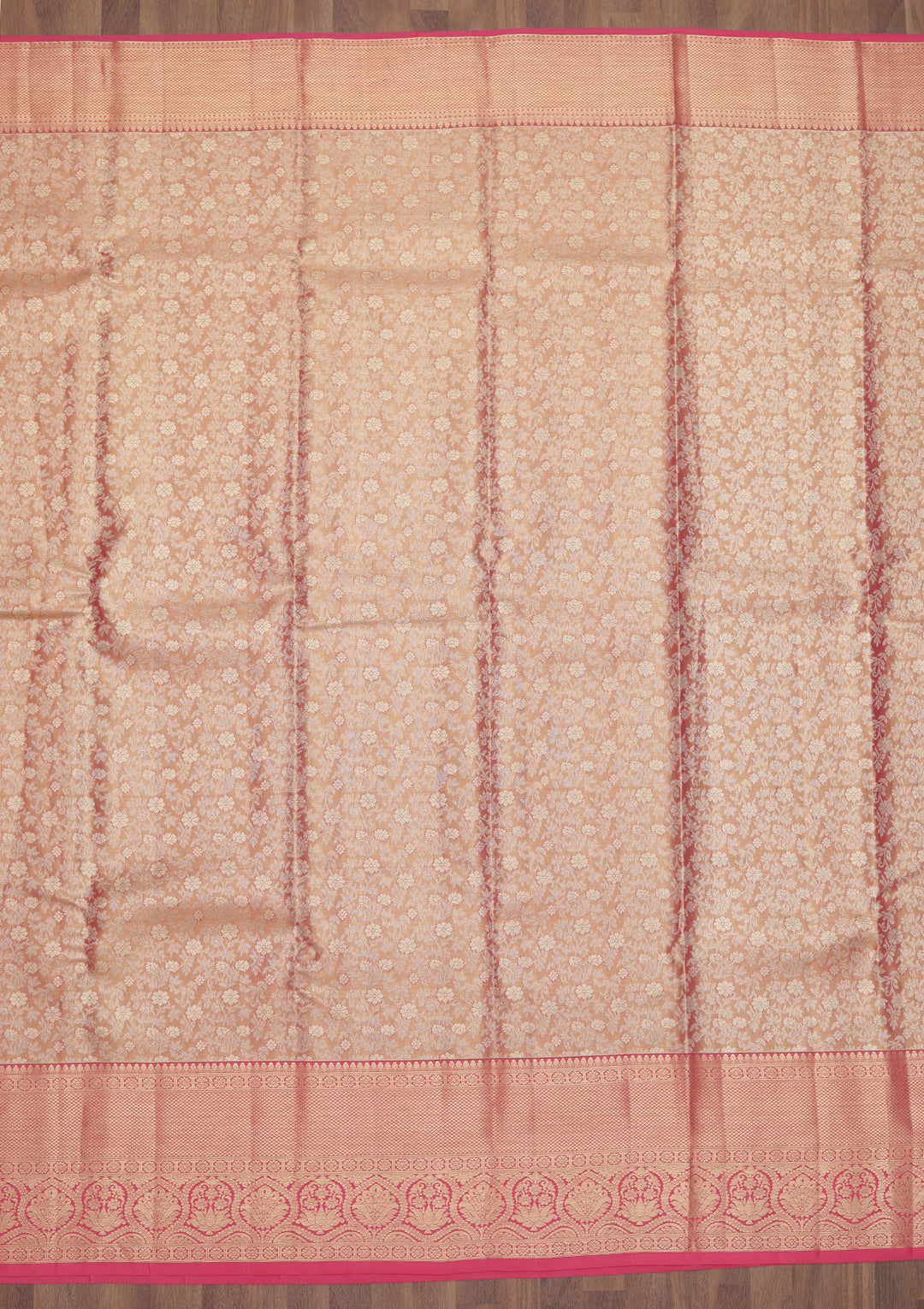 Rani Pink Zariwork Kanjivaram Pure Silk Saree