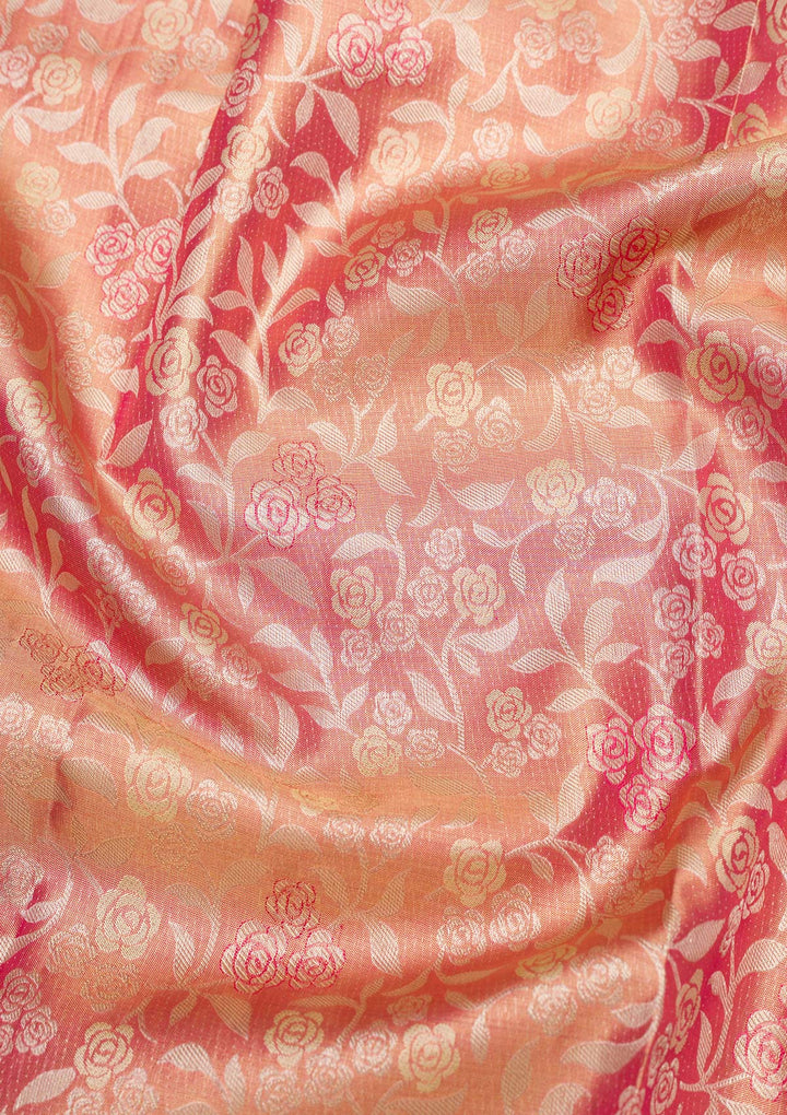Rani Pink Zariwork Pure Silk Saree