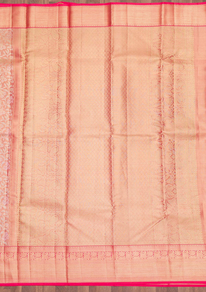 Rani Pink Zariwork Pure Silk Saree