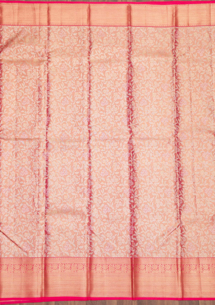 Rani Pink Zariwork Pure Silk Saree