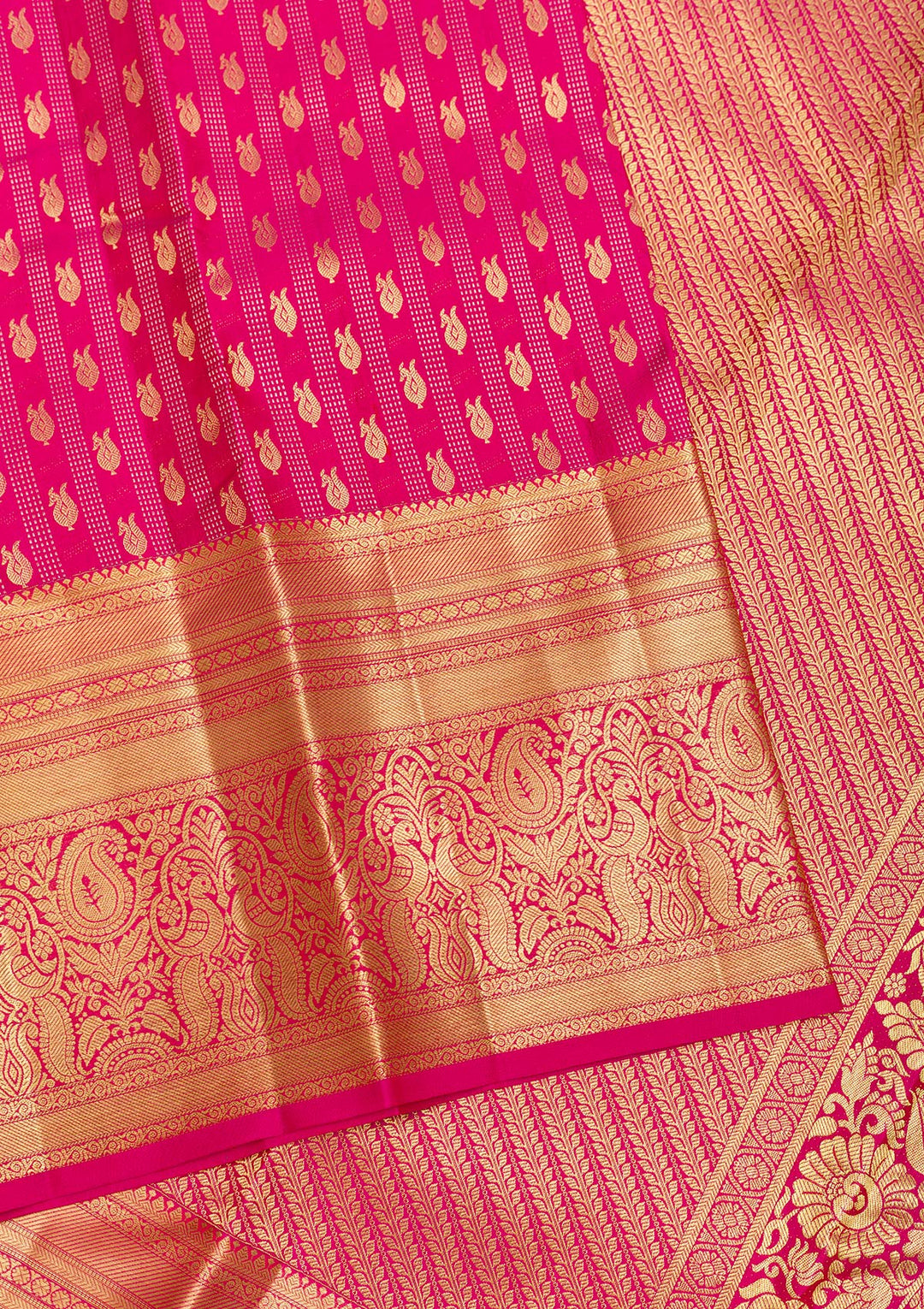 Rani Pink Zariwork Pure Silk Saree