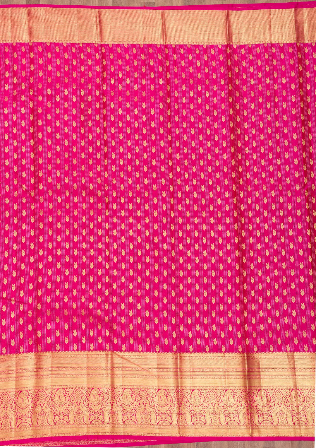 Rani Pink Zariwork Pure Silk Saree