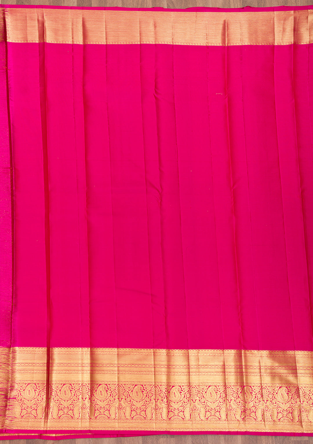 Rani Pink Zariwork Pure Silk Saree