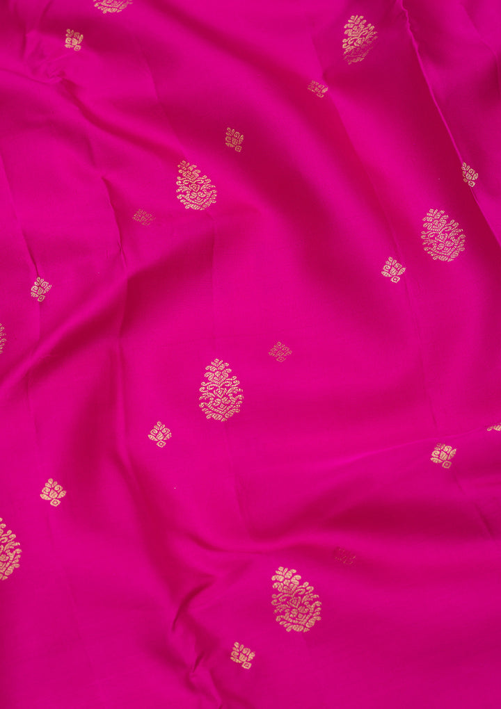 Rani Pink Zariwork Pure Silk Saree