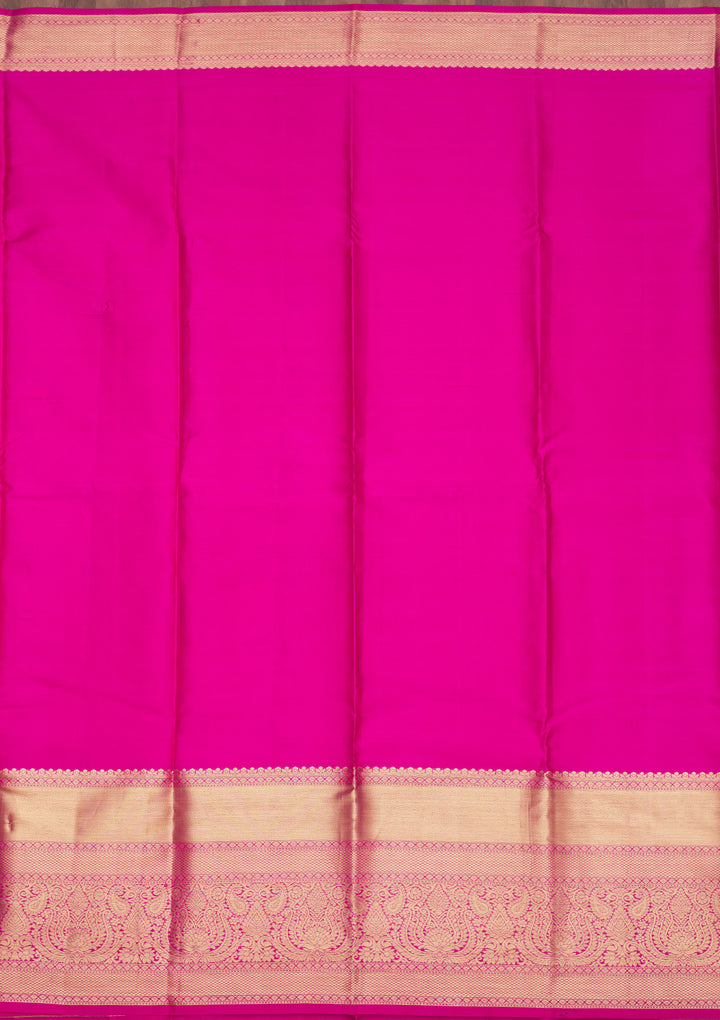 Rani Pink Zariwork Pure Silk Saree