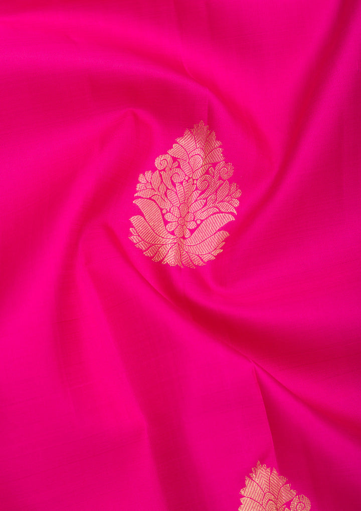 Rani Pink Zariwork Pure Silk Saree