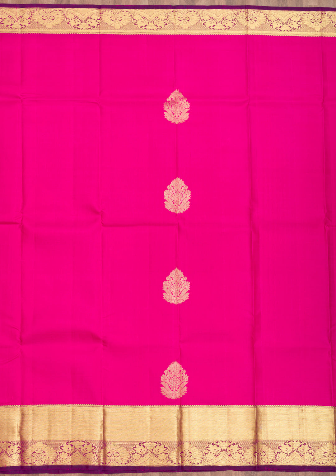 Rani Pink Zariwork Pure Silk Saree