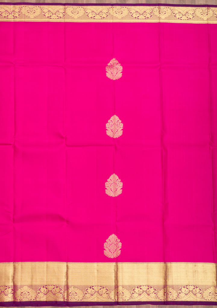 Rani Pink Zariwork Pure Silk Saree