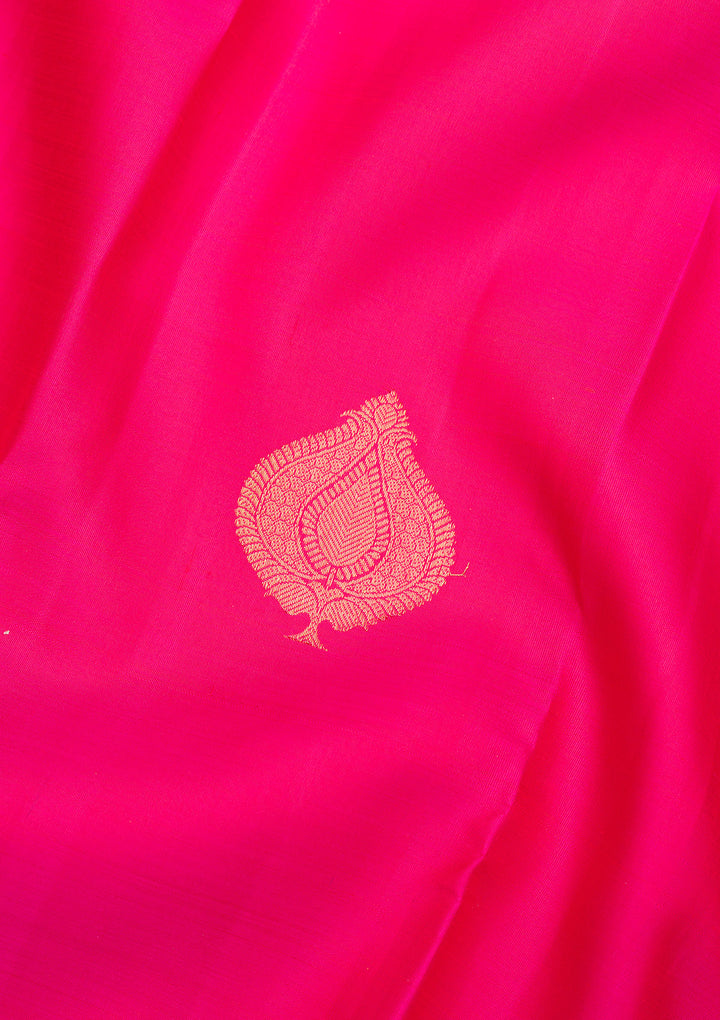 Rani Pink Zariwork Pure Silk Saree