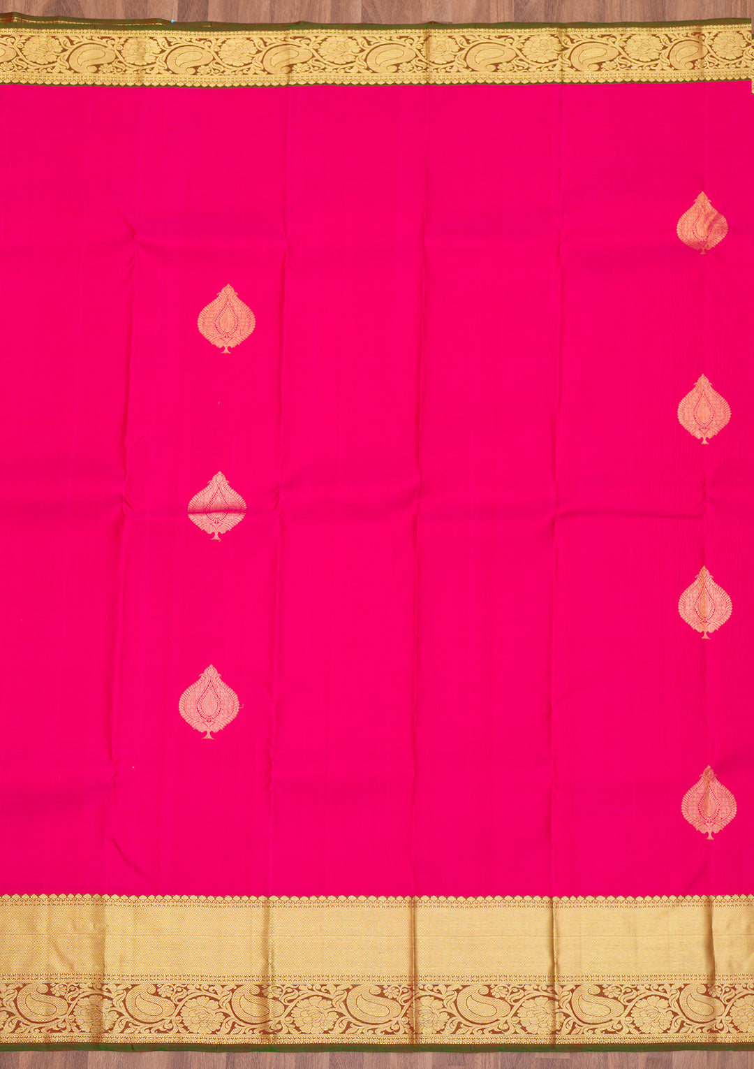 Rani Pink Zariwork Pure Silk Saree