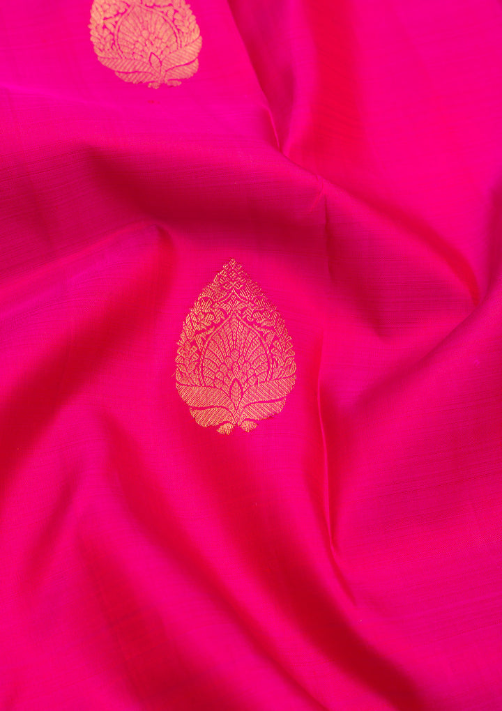 Rani Pink Zariwork Pure Silk Saree