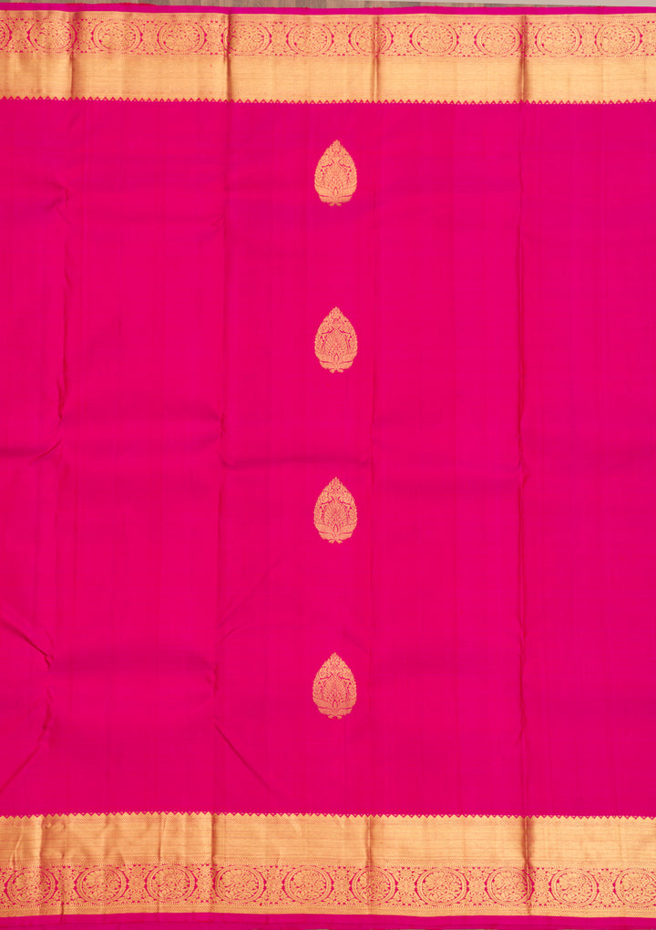 Rani Pink Zariwork Pure Silk Saree