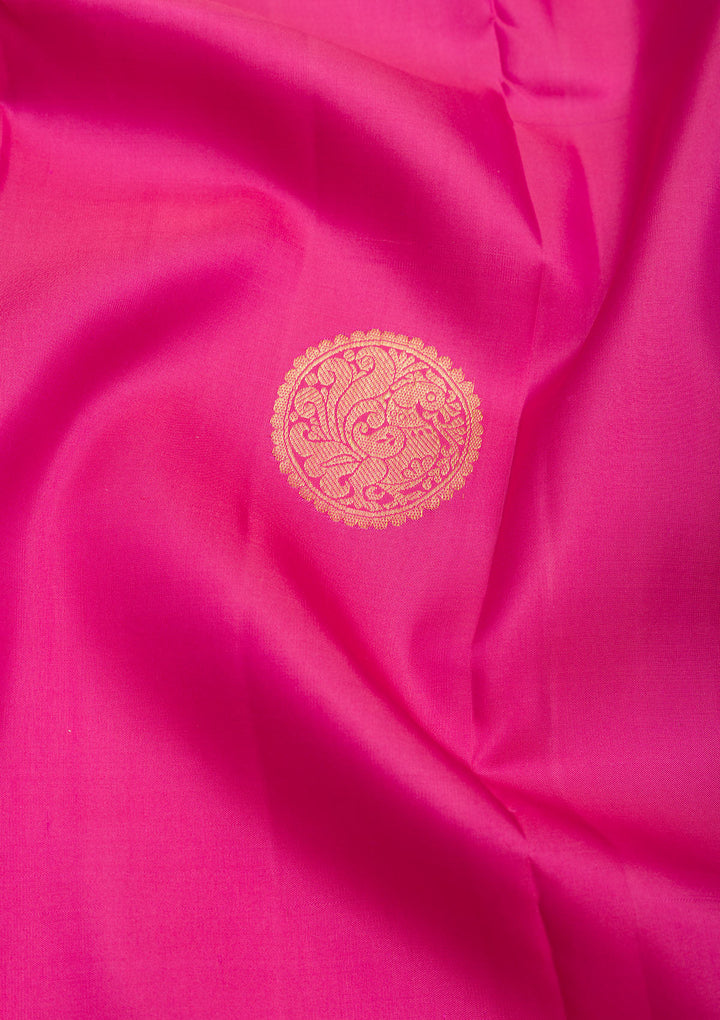 Rani Pink Zariwork Pure Silk Saree