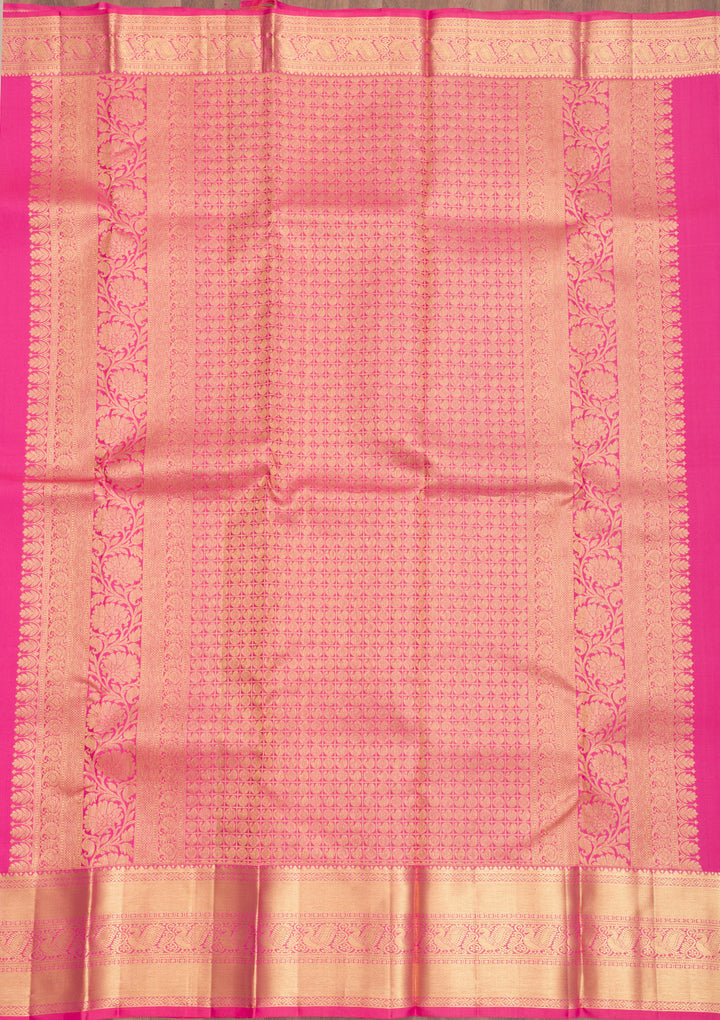 Rani Pink Zariwork Pure Silk Saree