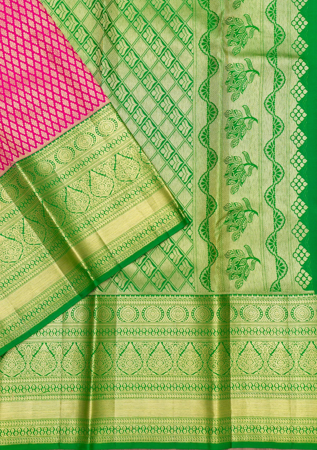 Rani Pink Zariwork Pure Silk Saree