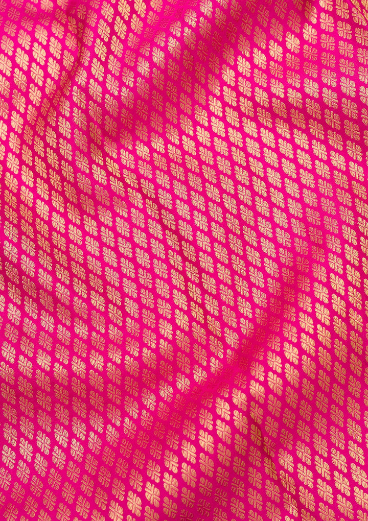Rani Pink Zariwork Pure Silk Saree
