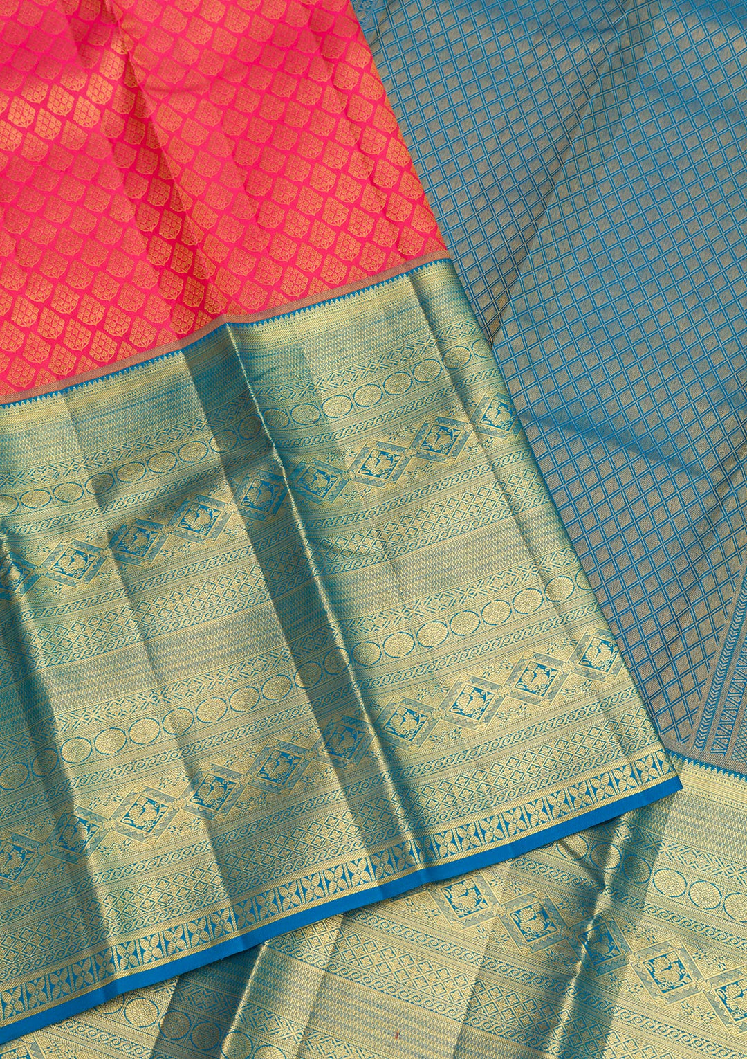 Rani Pink Zariwork Kanjivaram Pure Silk Saree