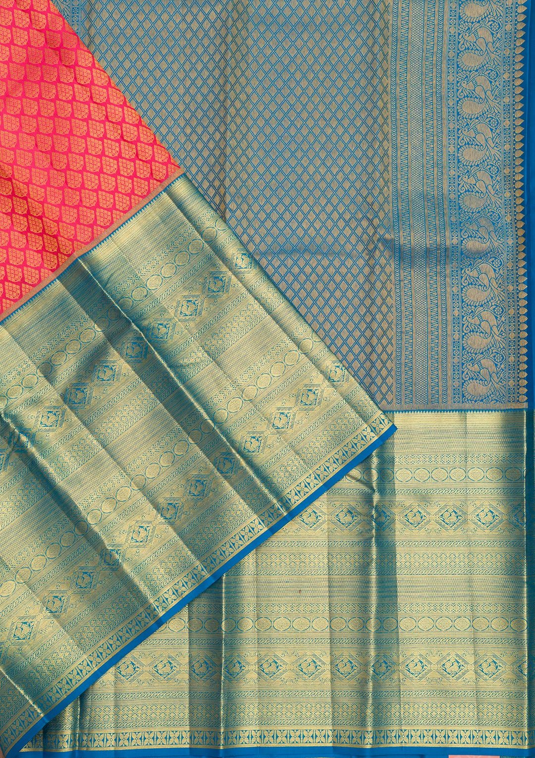 Rani Pink Zariwork Kanjivaram Pure Silk Saree