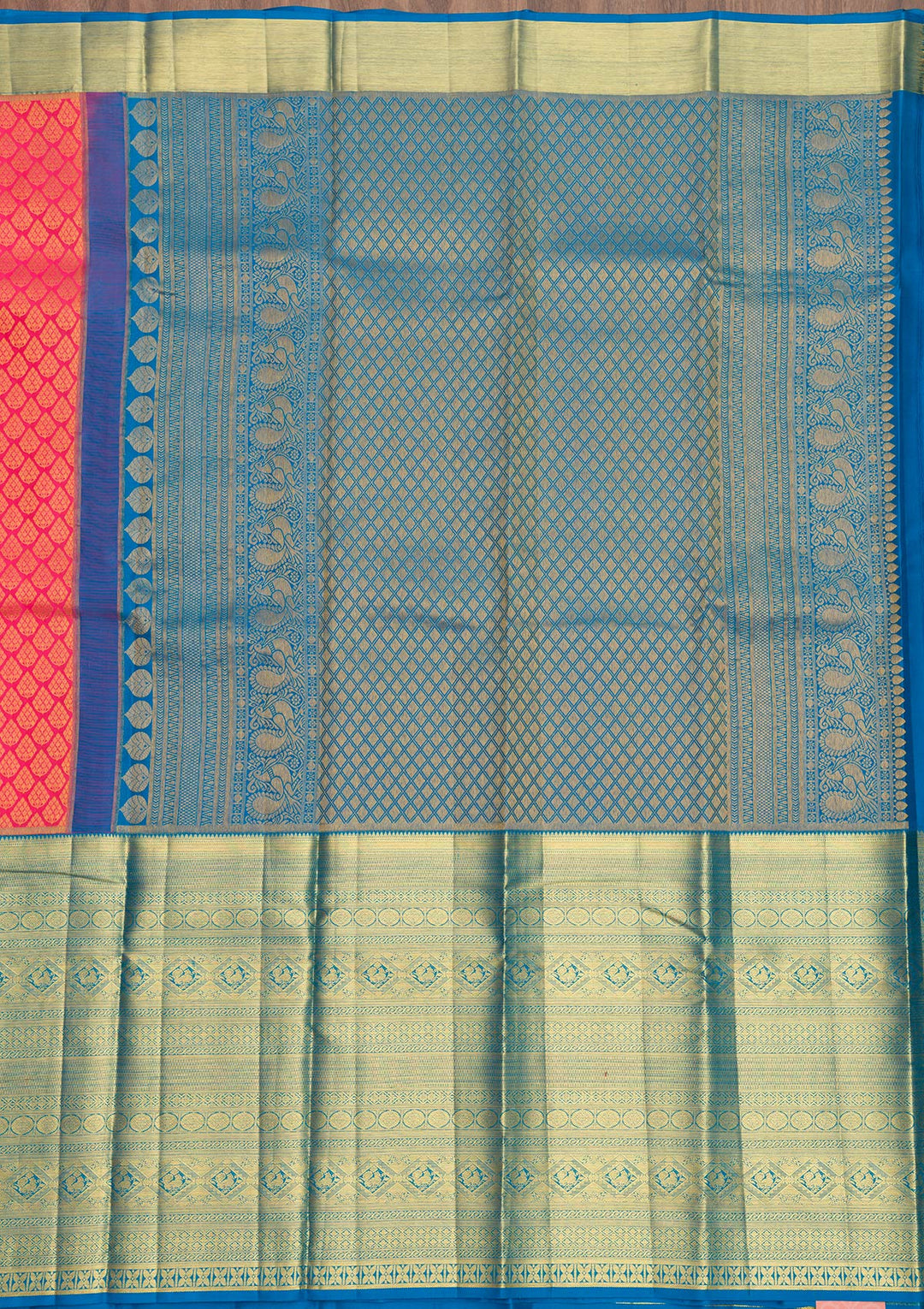 Rani Pink Zariwork Kanjivaram Pure Silk Saree