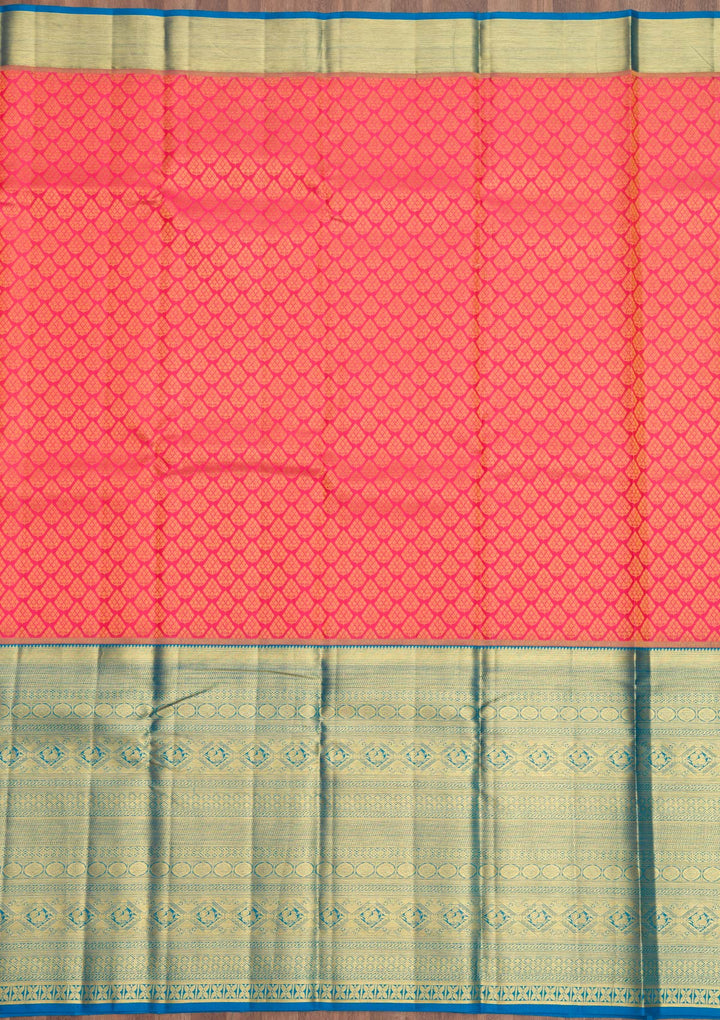 Rani Pink Zariwork Kanjivaram Pure Silk Saree