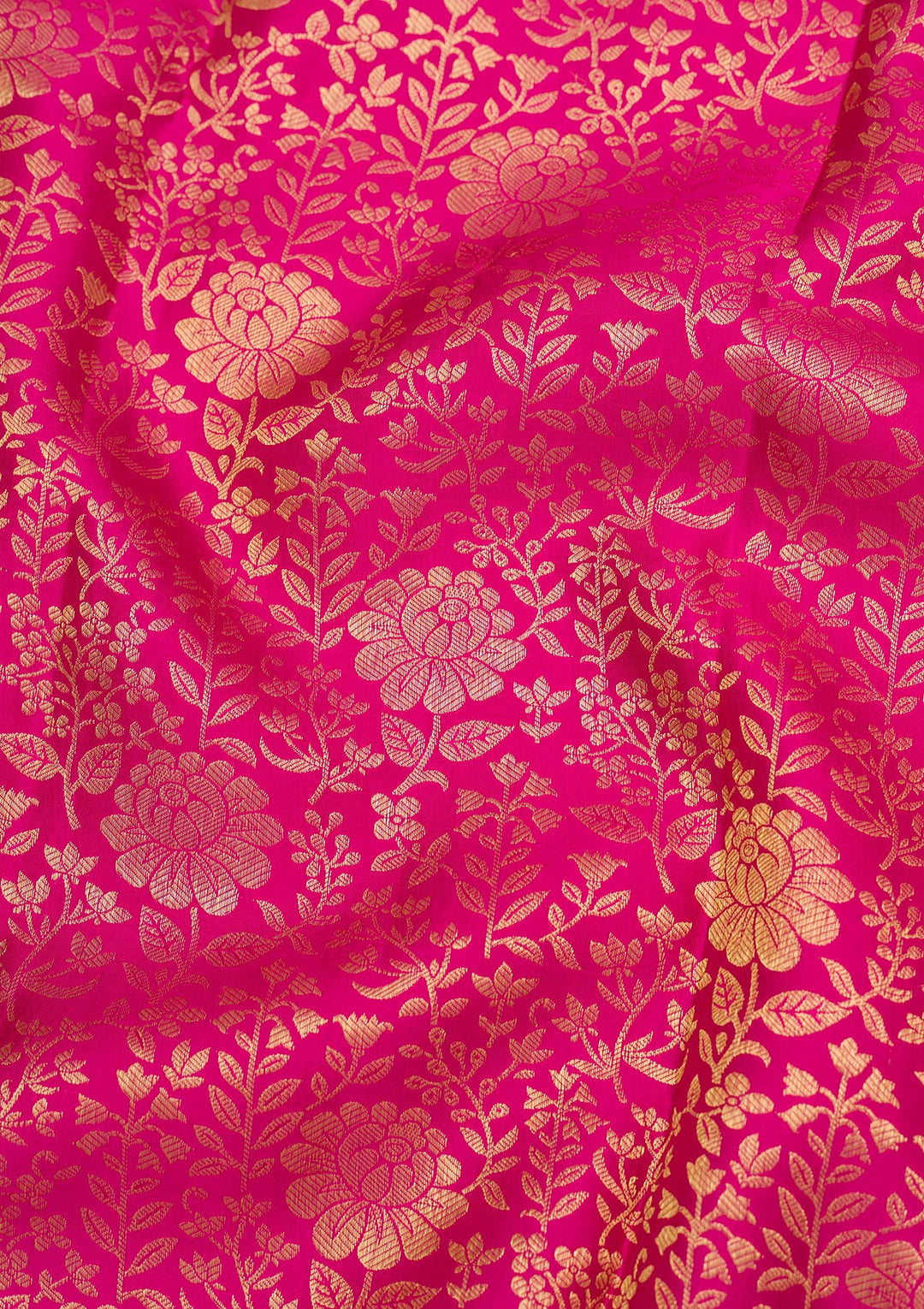 Rani Pink Zariwork Pure Silk Saree