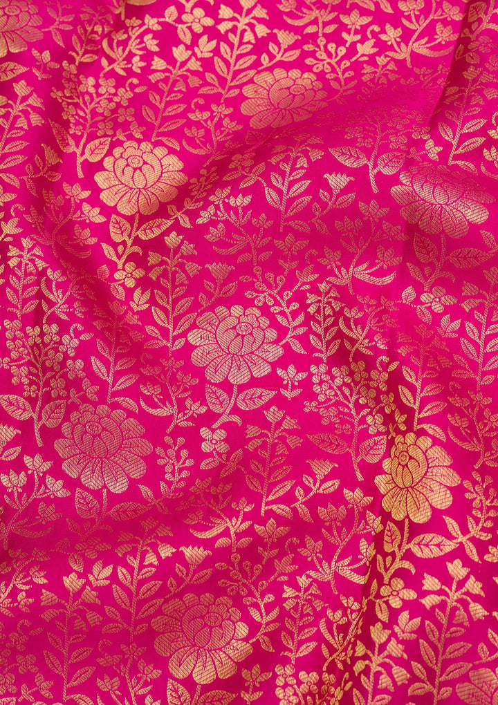 Rani Pink Zariwork Pure Silk Saree