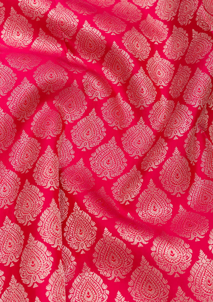 Rani Pink Zariwork Pure Silk Saree
