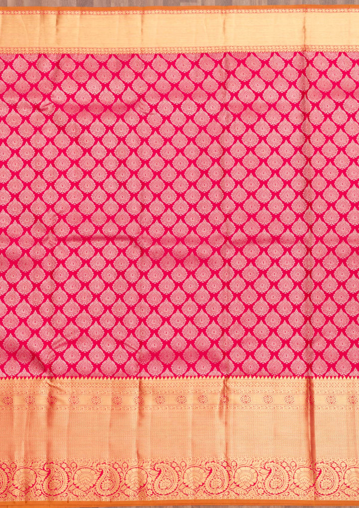 Rani Pink Zariwork Pure Silk Saree