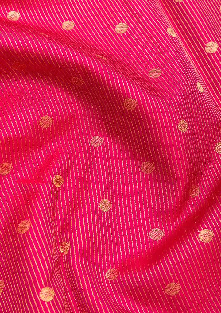 Rani Pink Zariwork Kanjivaram Pure Silk Saree