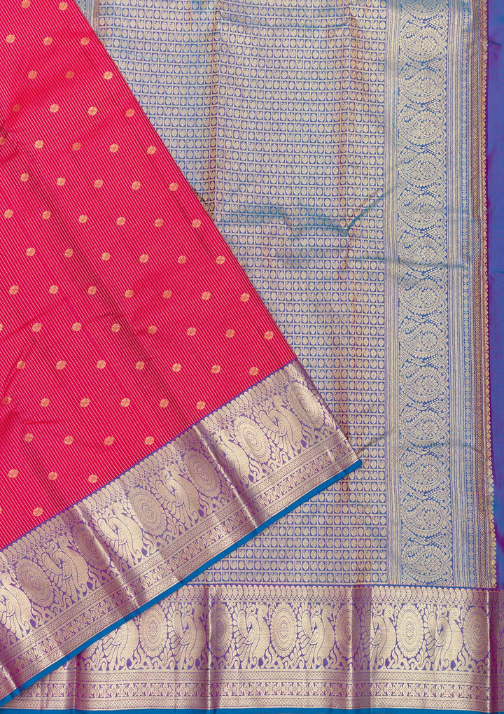Rani Pink Zariwork Kanjivaram Pure Silk Saree