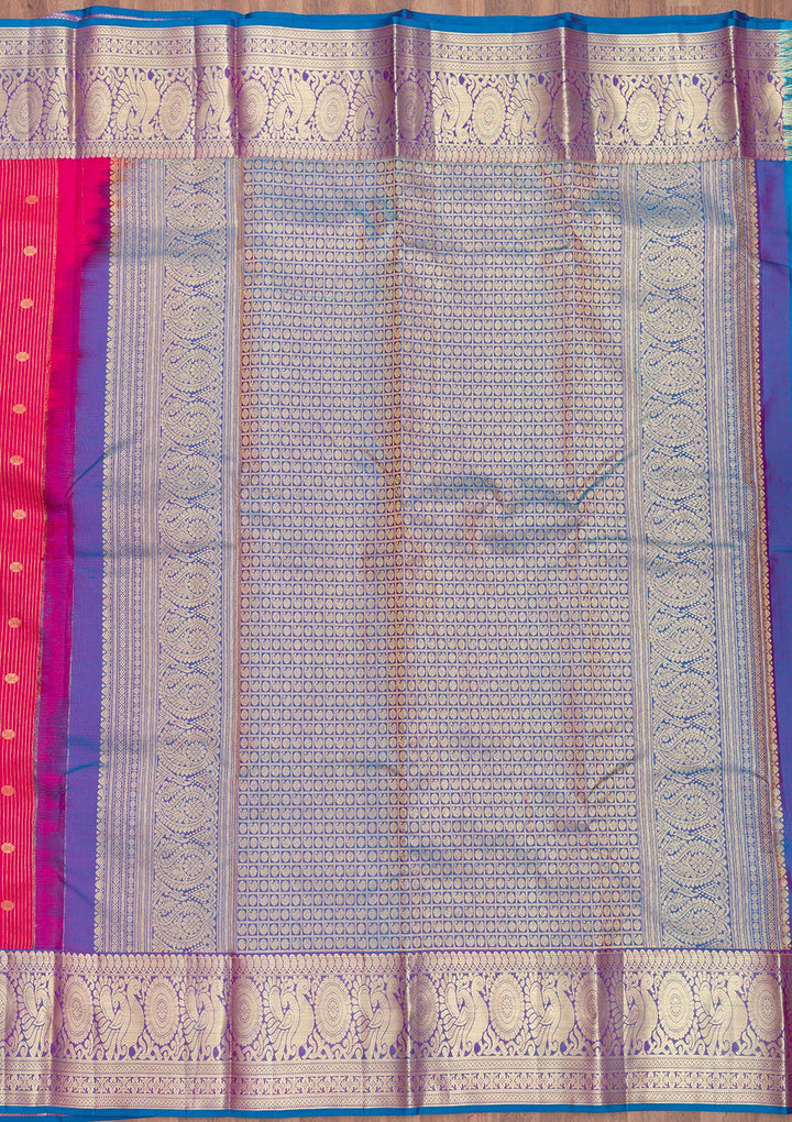 Rani Pink Zariwork Kanjivaram Pure Silk Saree