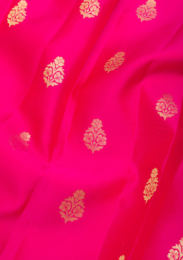 Rani Pink Zariwork Banarasi Pure Silk Saree