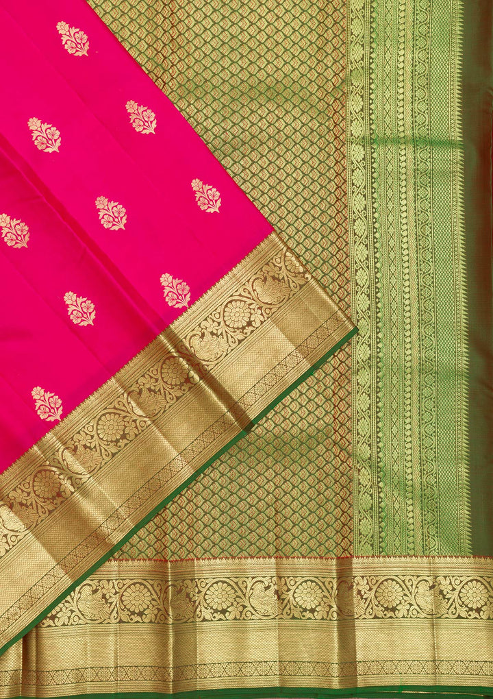 Rani Pink Zariwork Banarasi Pure Silk Saree