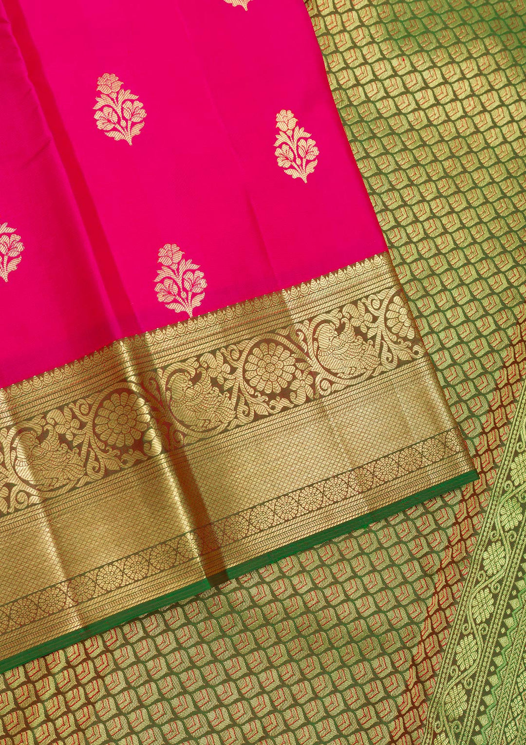 Rani Pink Zariwork Banarasi Pure Silk Saree