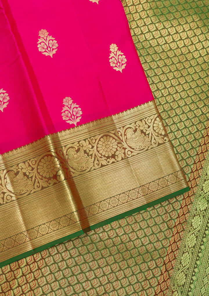 Rani Pink Zariwork Banarasi Pure Silk Saree